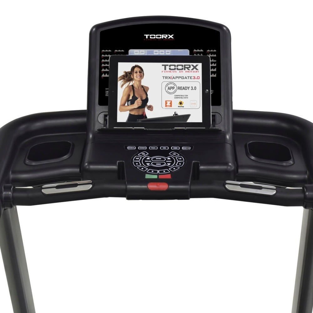 Tapis Roulant Voyager Hrc Toorx Tapis Roulant Con Inclinazione Elettrica - Peso Max Utente 120 Kg Piano Corsa 141 X 48 Cm - Velocità 18 Km/h Con App Ready 3.0 Compatibile Con. Zwift-kinomap E Iconsole Tappeto Elettrico Palestra
