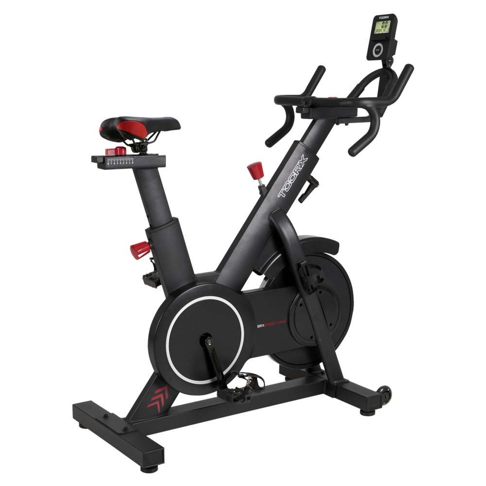 EX ESPOSIZIONE Gym Bike SRX-SPEED MAG con Sistema Frenante Magnetico e Ricevitore Wireless Linea Toorx Trasmissione a Massa volanica peso 20 kg bike da spinning