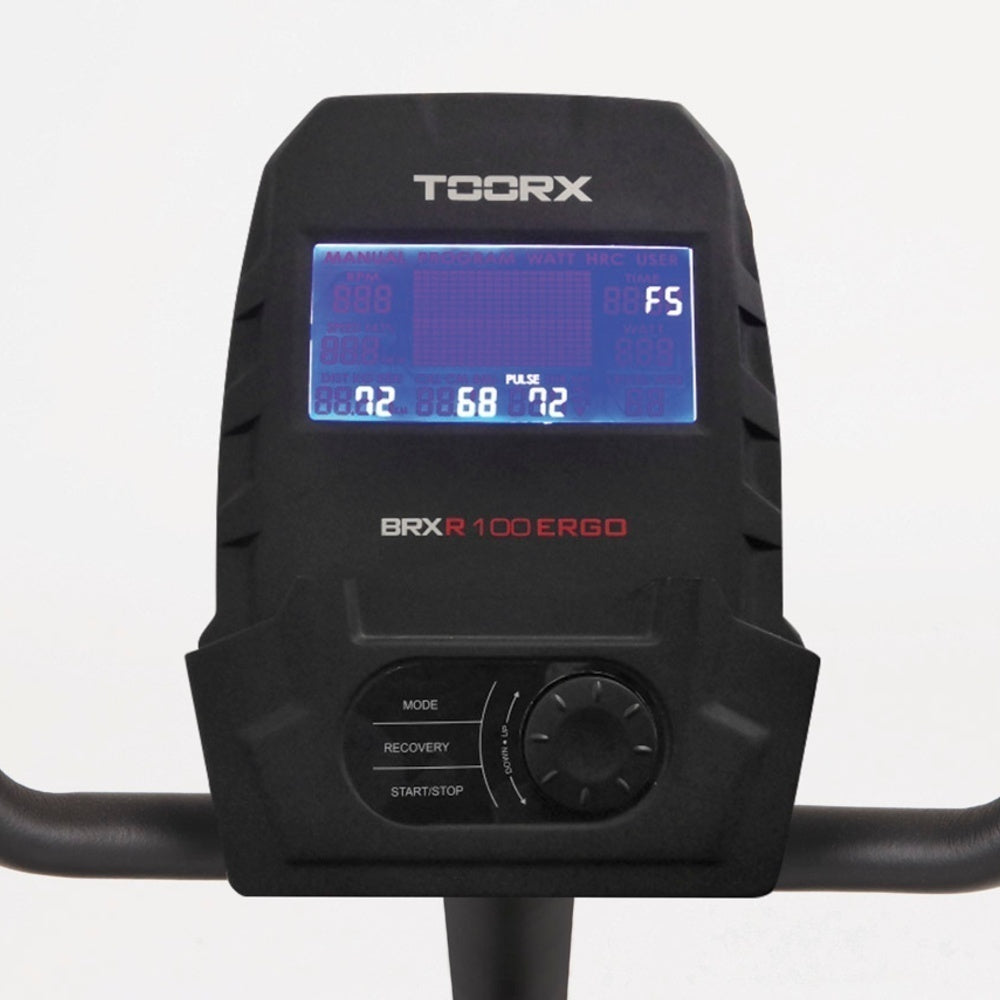 Bici da Camera Brx-r100 Ergo Hrc Cyclette Toorx Recumbent Ergometro Elettromagnetica Con Ricevitore Wireless App Ready - Peso Utente 130 Kg Gym Bike