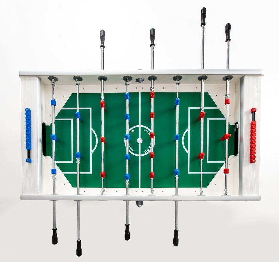 Calciobalilla G500 Weatherproof Bianco con Aste Rientranti- biliardino Garlando con 50 Palline e Copertina Impermeabile in Omaggio cd.G500WBIRCLA