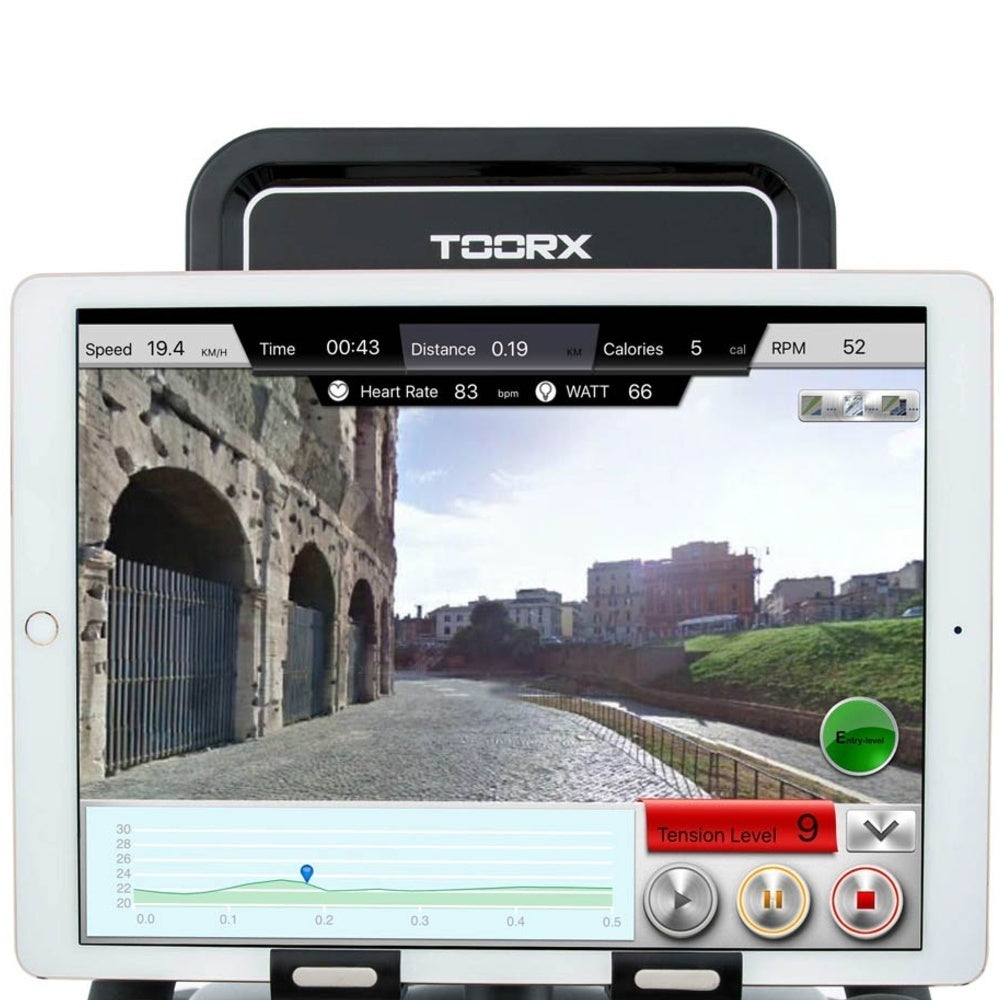 Bici da Camera BRX-R300 Hrc Cyclette Recumbent Elettromagnetica Toorx Linea Chrono Line Con Ricevitore Wireless Iconsole + App Compatibile Zwift - Volano 14 Kg - Peso Utente 150 Kg - BRX-R300 Gym Bike