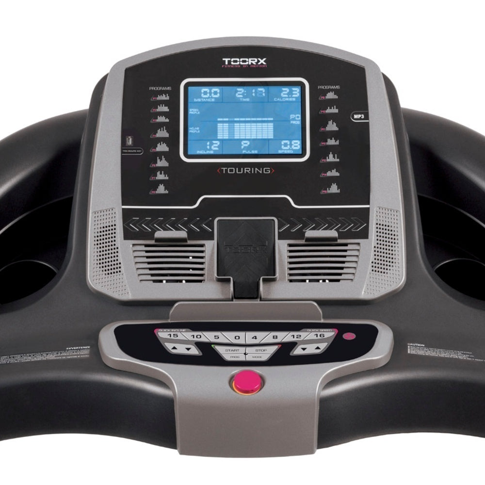Promo Treadmill Salvaspazio Tapis Roulant Touring 3.0 Toorx Inclinazione Elettrica e Fascia Cardio Inclusa - APP Ready 3.0 - Utente 130 Kg - Velocità: 1 - 22 Km/h - Piano Corsa 53 x 148 cm - Tappeto Elettrico Palestra