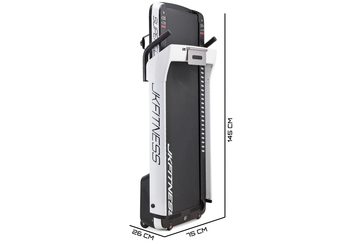 Tapis Roulant Jk Fitness Supercompact 48 Compatibili Zwift E Kinomap - Velocità 16 Km/h - Motore 2.0 Hp - Peso Max Utente 120 Kg Cod.sc-48 White