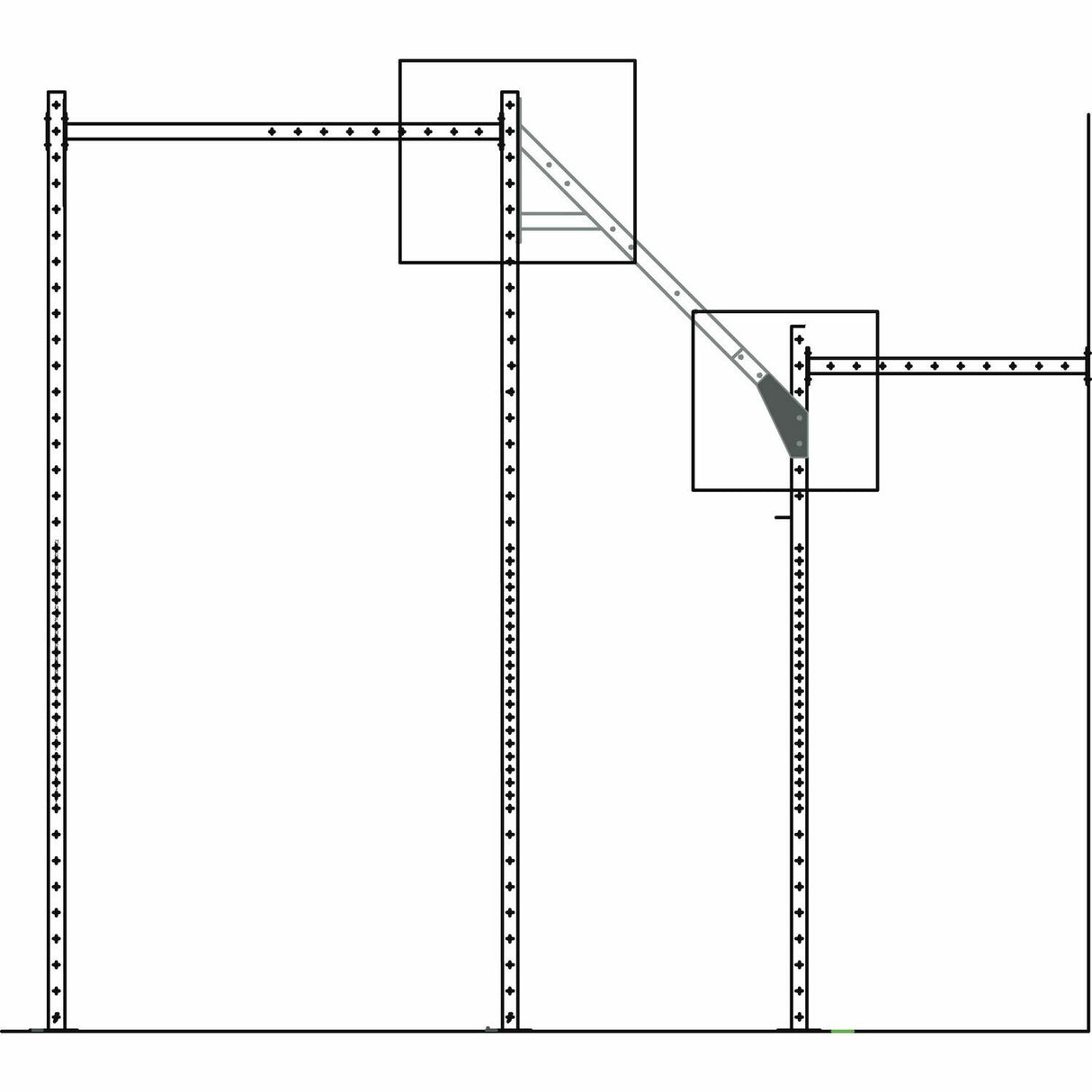 Coppie staffe di collegamento montanti 360/270 per salto quota LINEA GABBIE CROSSTRAINING & CALISTHENICS INDOOR cod. AG60-SQ