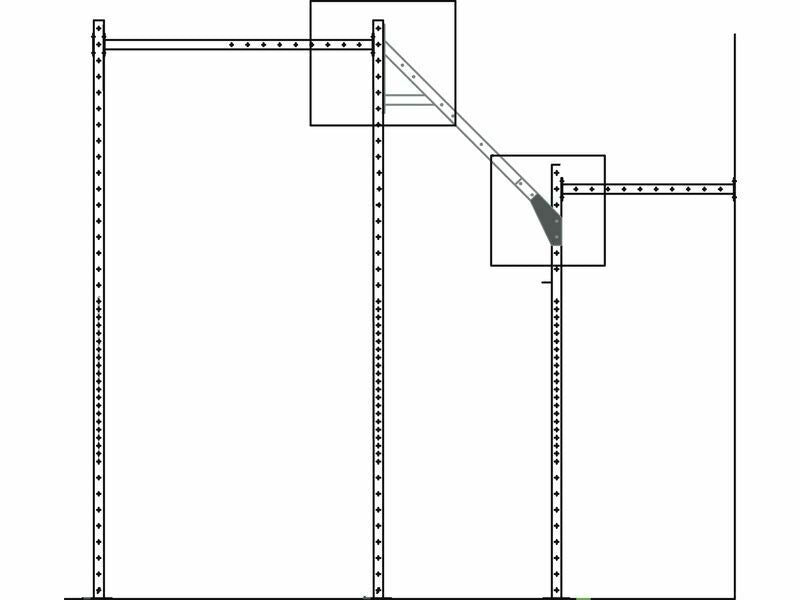 Coppie staffe di collegamento montanti 360/270 per salto quota 75 LINEA GABBIE CROSSTRAINING & CALISTHENICS INDOOR cod. AG75-SQ