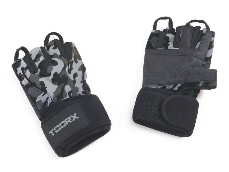 Guanti Professionali Neoprene, Lycra Pelle Scamosciata Taglia XL - Nero-Camouflage Artic Linea Toorx cod. AHF-246