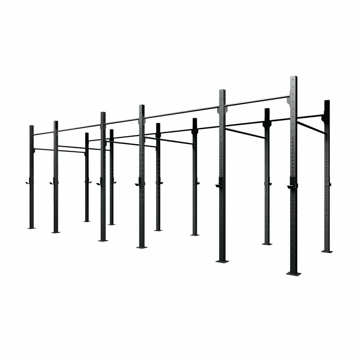 Gabbia MASTER OUTDOOR 5 campate autoportante NEW! struttura 75 x 75 x 3,2 mm. / 6 coppie di appoggi bilanciere incluse LINEA GABBIE CROSSTRAINING OUTDOOR cod. GO75-5A